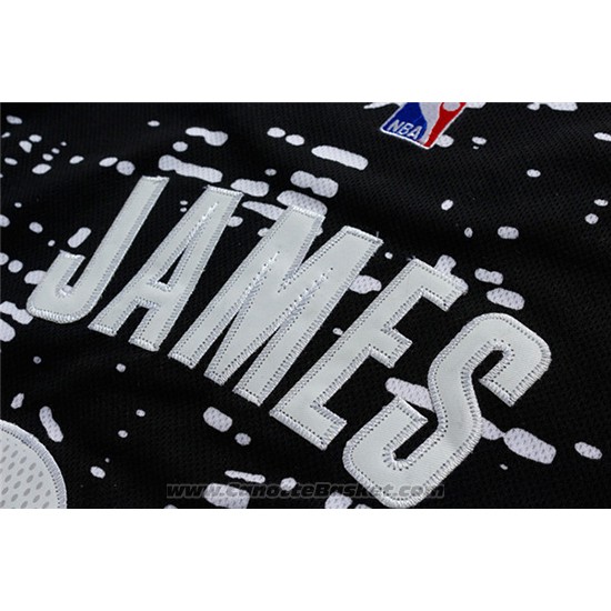 Maglia Luci Della Citta Cleveland Cavaliers LeBron James #23 Nero